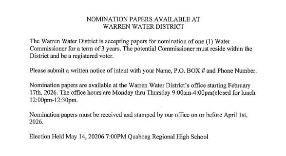 Water District Nomination Papers 3.5.2026