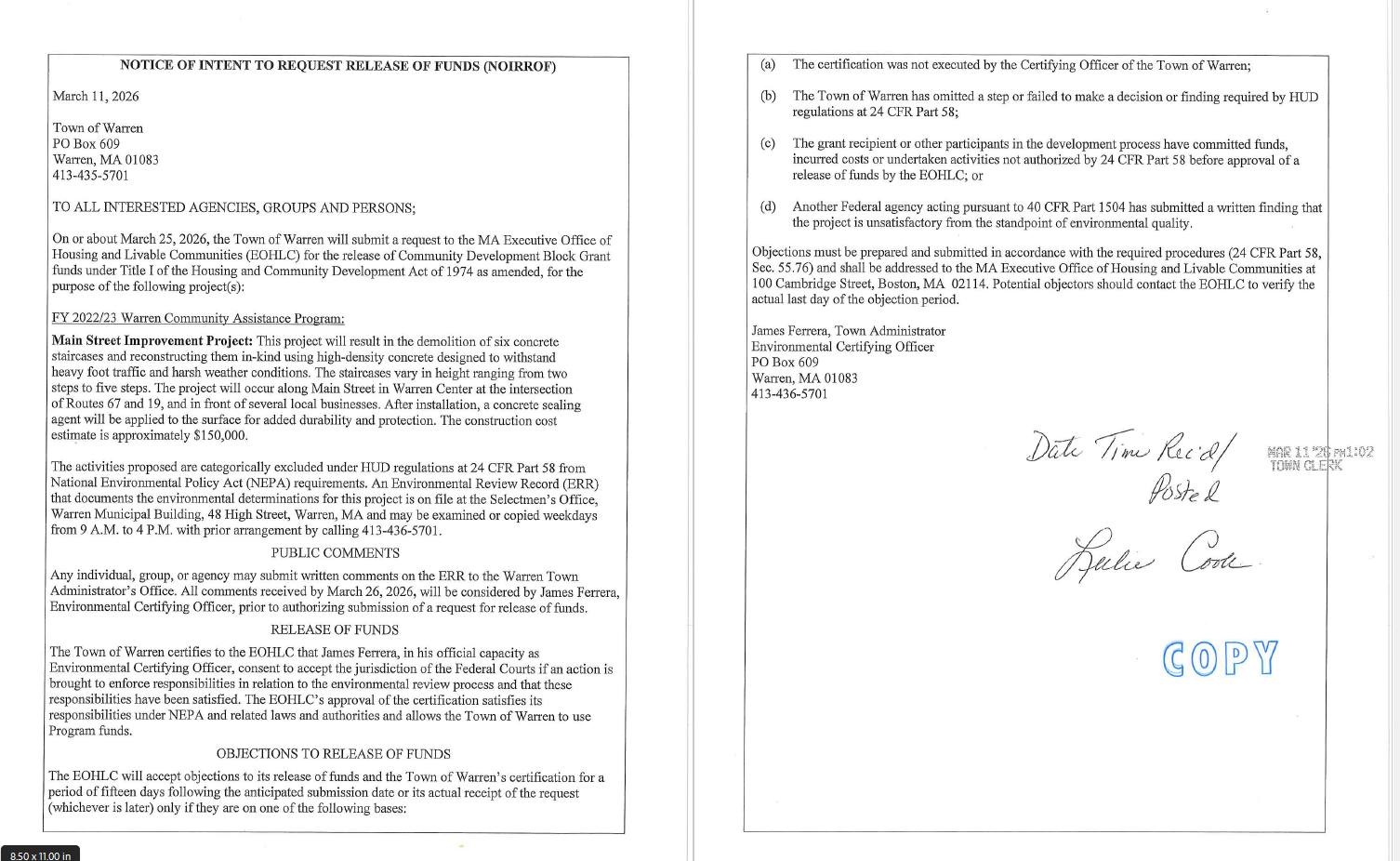 NOI Release of Funds 3.11.2026