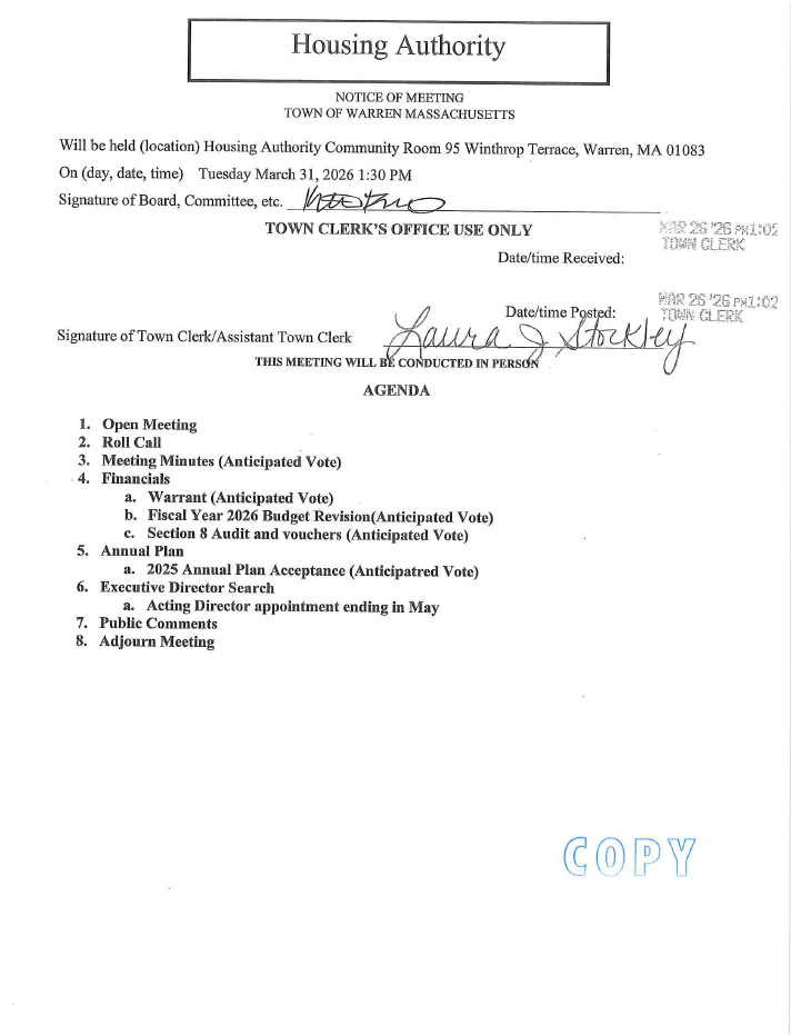 Housing Auth. 3.31.2026