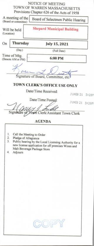 Public hearing for Citgo new Alcoholic license